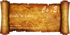 Csák Edit névjegykártya